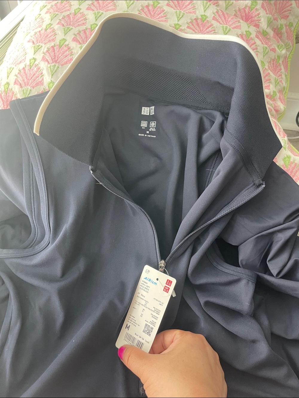 Uniqlo AIRism Navy Pullover polo dress with inner pants (non removable) size M